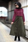 Moda Saten Tesettür Etek Modelleri